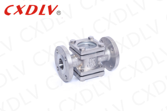 Válvula de vidro de visão DIN Indicador de fluxo Válvula de janela de borosilicato duplo com flanges