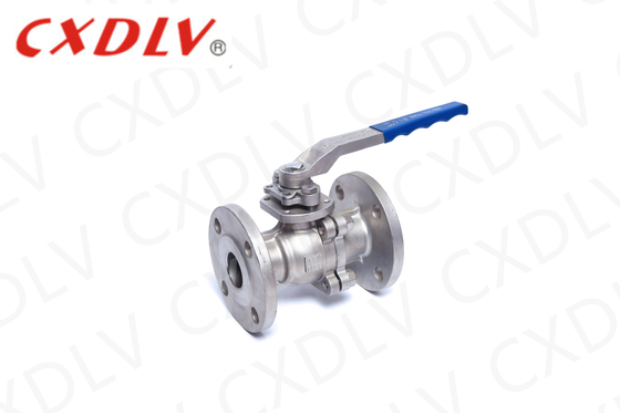 Válvula de esfera flutuante com flange padrão DIN de plataforma baixa de 1/2"-8" com alça Ss304 / 316 para meio de água, óleo e gás