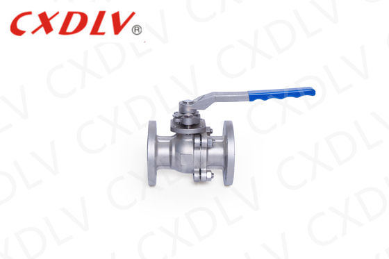 Válvula de esfera flutuante com flange padrão DIN de plataforma baixa de 1/2"-8" com alça Ss304 / 316 para meio de água, óleo e gás