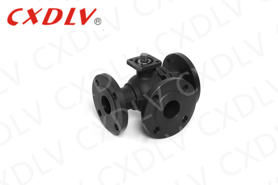 Flanged ISO5211 Pad de montagem direta WCB válvula de esferas de três vias PN16 com PTFE Seaat