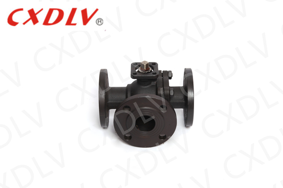 Flanged ISO5211 Pad de montagem direta WCB válvula de esferas de três vias PN16 com PTFE Seaat