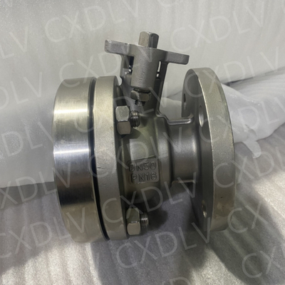 Válvula de esfera de flange de fundo de tanque de aço inoxidável com alteração de diâmetro para controlo de fluidos industriais