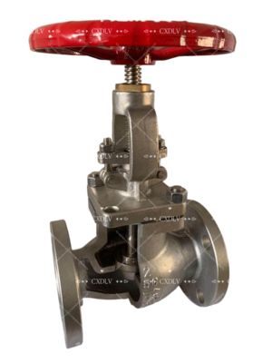 Válvula de porta de roda de mão de tronco ascendente com extremidades de flange CF8M de aço inoxidável de 150LB para controle de fluido e operação fácil