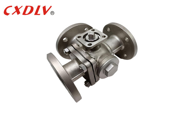 3 vias válvula de esferas de flange de porta T com ISO5211 pad de montagem