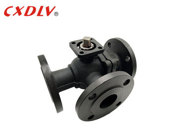 A maneira do L-porto 3 do aço de molde da extremidade da flange flangeou a válvula de bola PN16 montagem direta de 4 polegadas para a automatização