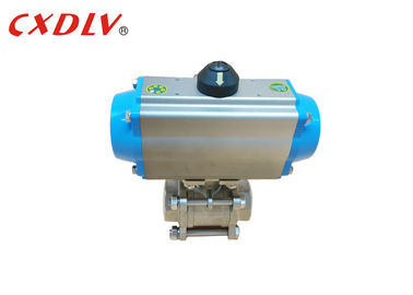 3 partes da válvula atuada pneumática de aço inoxidável Q611F do parafuso da linha da válvula de bola