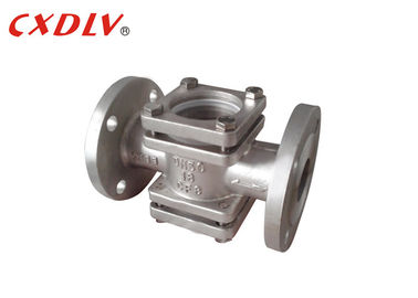 Industial SS321 flangeou o indicador de aço inoxidável de vidro do fluxo de Windows do dobro da vista
