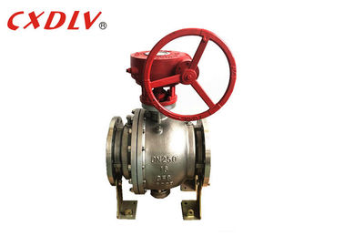 Tipo moldação do eixo da operação da engrenagem da extremidade da flange da válvula de bola de aço inoxidável com engrenagem de sem-fim
