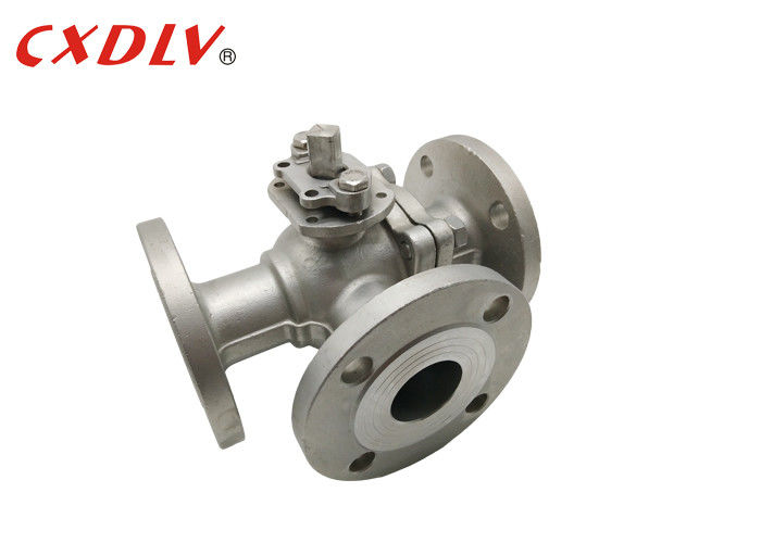 3 vias válvula de esfera tipo T aço inoxidável DN25 DN50 DN65 DN 100 eléctrico pneumático