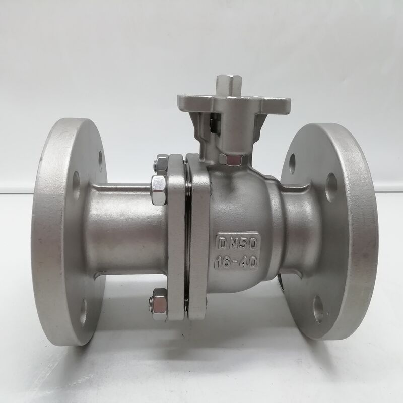 Válvula de esfera flangeada dn50 pn16 cf8m, aço inoxidável, desengordurado, oxigênio, limpo, furo completo, bola flutuante para serviço sem óleo