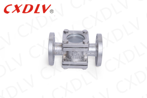Válvula de vidro de visão DIN Indicador de fluxo Válvula de janela de borosilicato duplo com flanges
