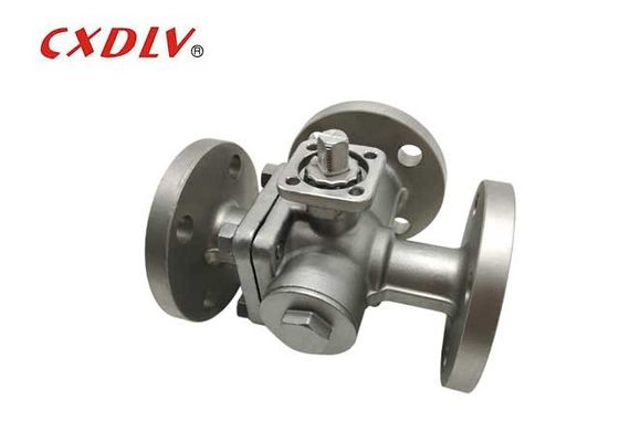 300 LB Plataforma baixa de aço inoxidável tipo T 3 Way Ball Valve Flange GB