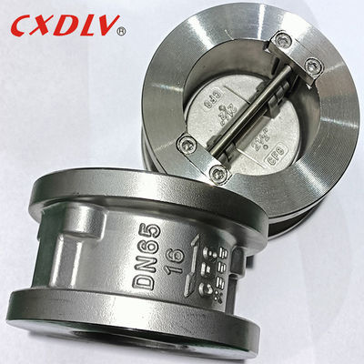 DN65 PN16 Wafer Dual Plates Check Valve Stainless Steel Body 
