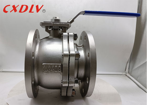 Valva de esferas de aço inoxidável A351Gr.CF8 tipo de flange de ambas as extremidades com alavanca de manobra