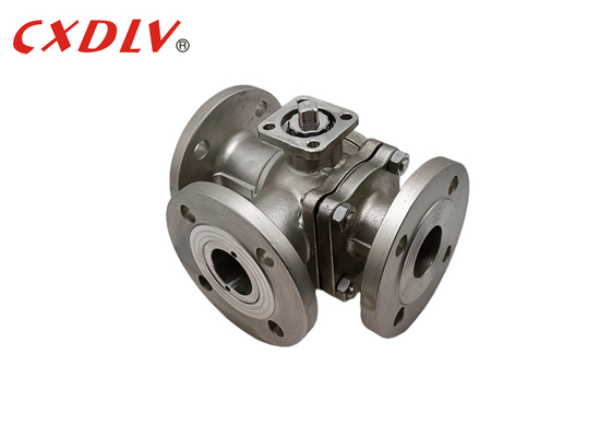 Valva de desviador de ponta de 3 vias com extremo de flange de porta completa PN16 com ISO5211 TOP