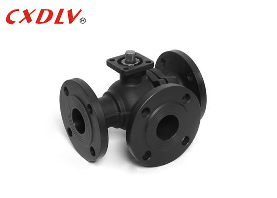 A maneira do L-porto 3 do aço de molde da extremidade da flange flangeou a válvula de bola PN16 montagem direta de 4 polegadas para a automatização