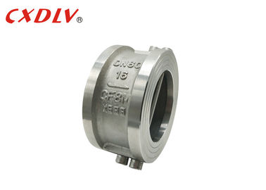 Tipo válvula da bolacha de verificação do balanço do disco do dobro, metal de aço inoxidável Seat da válvula de verificação