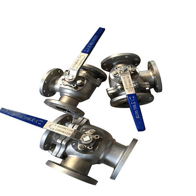 Válvula de bola flangeada de DN200 CF8M 3 maneira de aço inoxidável